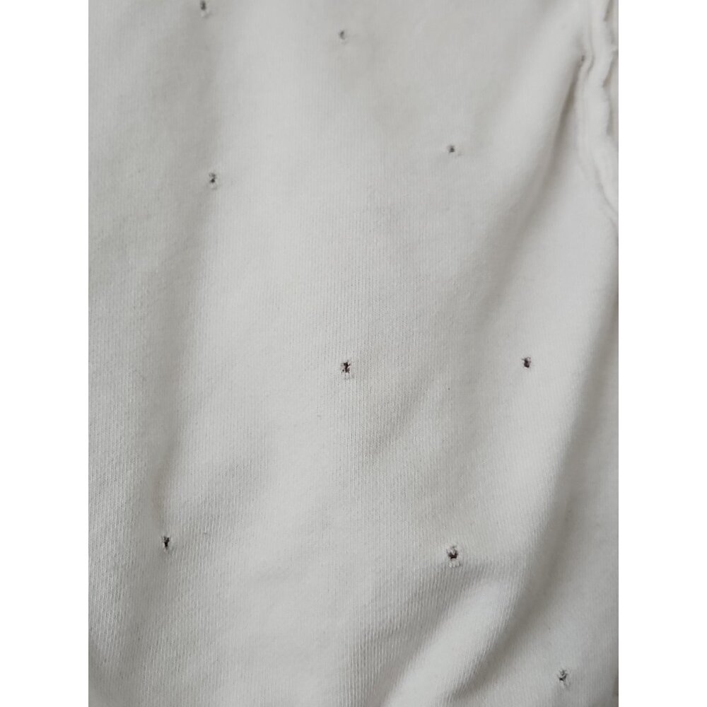 Dance & Marvel Sz Small White Cropped Sweatshirt Lace Up Distressed Athileisure - Picture 5 of 8
